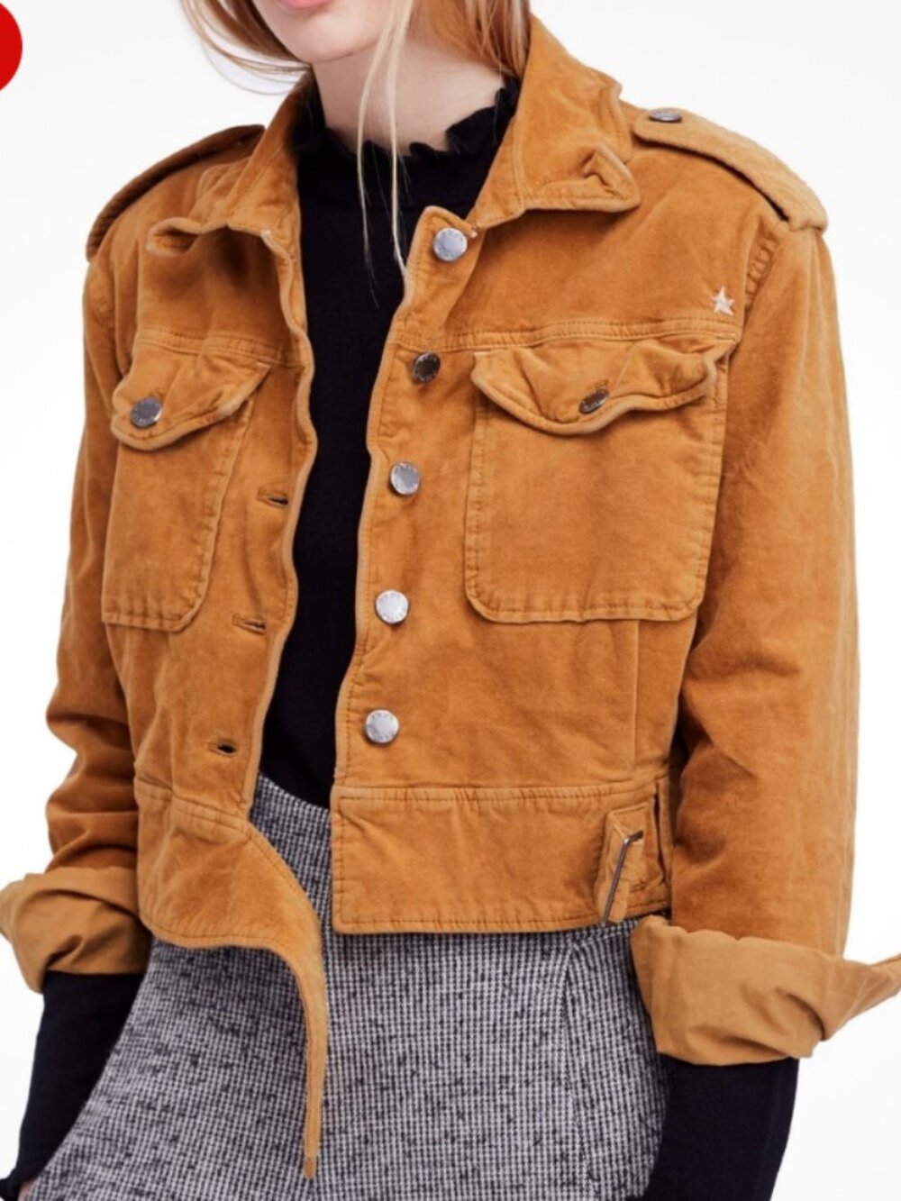 Free People Jacket  XS  Camel Brown Rust Cropped